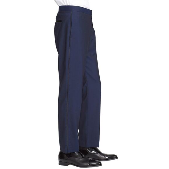 Theory Mens Jake Wool Tuxedo Pants 36 Peacock - NWT $285 - Picture 2 of 5